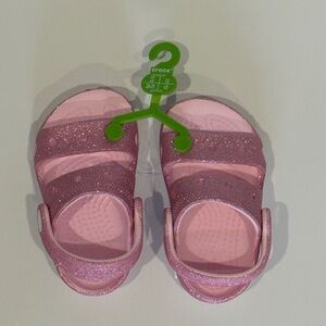CROCS Kids Glittery Pink Sandals